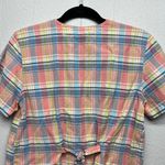 Erika & Co. Vintage Plaid Western Cropped Cowgirl Rodeo Women's Shirt Medium Pink Photo 5