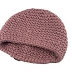 Inverni Italy Cashmere Wool Beanie Pink and Maroon Rosette Rose Crochet Knit Hat Photo 2