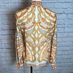 Böhme Women's S Multicolor Long Sleeve Blouse Smocked Neck Artcore Boho Orange Photo 2