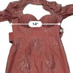 Elle Zeitoune‎ Genevieve Pink Floral Lace Mock Neck Tie Back Midi Dress Sz 4 NEW Photo 9