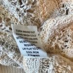 Blu Pepper  Sweater Crew Neck Open Knit Ruffle Beige Pink, Size Medium Photo 9