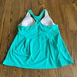 Lands' End  Womens Solid Teal Green Racerback Tankini Swim Suit Top Plus Size 16 Photo 1