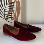 Le Monde Beryl‎ Flat Red Velvet Venetian Italian Slipper Flat Loafers Size 37 Photo 2