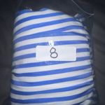 Draper James RSVP Blue White Striped Tiered Ruffle Sleeve Midi Dress Medium Photo 9