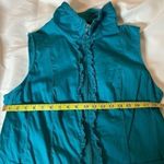 Christopher & Banks Cotton Zip-front Ruffle Trim Casual Vest Teal XL Photo 10