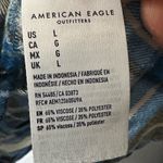 American Eagle  plaid womens large boyfriend fit blue plaid Photo 6