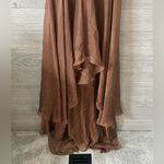 Milano‎ brown Y2K formal prom dress gown. Halter neck hi low appearance floor Photo 2