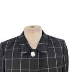Brooks Brothers  Black Windowpane Print Cropped Blazer Wool Size‎ 2P Petite Photo 2