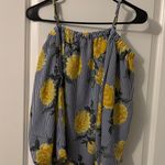 Blush Open Shoulder Striped Floral Blouse, Sz L Photo 1