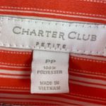 Charter Club  Multi Stripe Pattern Block Button Front Blouse   Coral White SP Photo 7