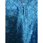 Morgan Taylor  Intimates Pajama Set Women’s Small Blue Satin Snakeskin Pants/Tank Photo 2