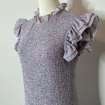French Connection Elao Drape Forget Me Not Mini Ruffled Dress Womens Size Medium Photo 5