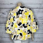 Alfani 2X Yellow Watercolor Floral Print Smock Bell Sleeve Bubble Hem Blouse Top Photo 3