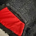 Sail To Sable | Seasonal Black Wool Tweed Skirt Fringe Red Exposed Zipper | 6 Photo 11