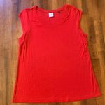 CAbi top women’s Large Red short cap sleeve Rayon Spandex material Casual Photo 0