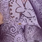 White Stag Floral Sheer Burnout Button Down Blouse 18W/20W Purple Lightweight Photo 5