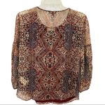 Ella Moss  Long Sleeve Graphic Silk Blouse Size XS Photo 7