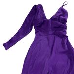 Lulus Purple Satin Look One Shoulder Wide Leg Jumpsuit Size XS Formal, Elegant Photo 5