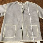 Commense Women's Contrast Trim Jacket Oversized Pockets Long Sleeve Gray Large Photo 6