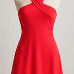 Fabletics  Red Halter Athletic Mini Dress Sz S Vibrant Sporty-Femme VacationReady Photo 0
