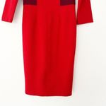 Boden Petite Laura Midi Dress Ottoman Sheath Drummer Red Textured Size 2P Photo 3