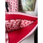 Tommy Bahama Pink Red Hearts Reversible Faux Leather Tote & Clutch Set OS Photo 12