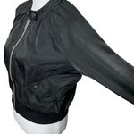 Free People  Black Midnight Bomber Jacket Long Sleeves Cropped Women’s Size XS Photo 5