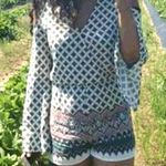 Romeo + Juliet Couture White Patterned Romper  Photo 1