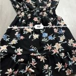 H&M  Divided Black Multicolor Floral Cold Shoulder Long Bell Sleeve Mini Dress‎ 4 Photo 6