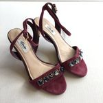 Clarks  jeweled‎ sandals ankle strap maroon Photo 1