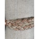 Vintage Statement Braided Waist Belt Womens Ivory Pink Tie Fabric 80s 90s Boho Photo 6