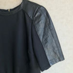 Ted Baker London Wilowe Peplum Leather Trim Short Sleeve Top Photo 4