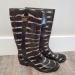 Nicole Miller Brown and White Rubber Rain Boots Size 9 Photo 0