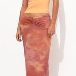 Pull & Bear Orange Maxi Skirt Photo 1