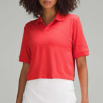Lululemon  Sz 0 Swiftly Tech Relaxed-Fit Polo Shirt Cropped Hot Heat / Red Glow Photo 0