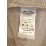 W5  Womens Top Size‎ L Beige Ruffle Sleeve Crew Neck Casual Blouse Photo 3