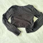 Garage  black long sleeve ribbed corset crop top Photo 1