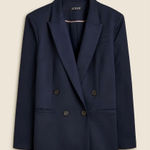 J.Crew navy longline button front collared blazer side 2 Blue Photo 0
