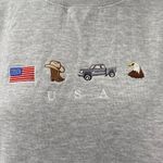 Women's Gray Embroidered USA Flag Cowboy Eagle Long Sleeve Sweatshirt Top Size M Size M Photo 1