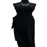 Cache  Black Halter Ruched Embellished Hi Low Stretch Event Night Dress $168 NWT Photo 7