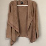Bobeau  Size S Faux Vegan Suede Leather Lightweight Drape Jacket in Khaki Photo 1