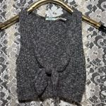 Kimchi Blue Urban outfitters Kimchi black Gray Knit Crop Top keyhole bow knot like new small Photo 0