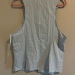 Urban Outfitters Women's blue stripes   Uo Party Girl Cotton-Blend Button Down Sleeveless Shirt Top large  Photo 3