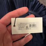 Milly  Navy Jordyn Solid Satin Pleated Dress Photo 4