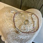 Handmade Pink Sparkle Pendant White Fresh Water Pearl Choker Set / Vintage Ring Photo 11