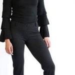 Betabrand NEW  Classic Dress Pant Yoga Pants Straight-Leg Black Pinstripe Size M Photo 0