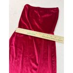 Pretty Little Thing PRETTY LITTLE‎ THING Red Velvet Strapless Tube Dress High Slit Mini Size 2 Photo 2