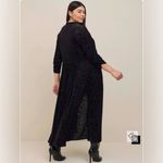 Torrid  Black Velvet Burnout Animal Print Maxi Kimono Neck Tie Photo 1