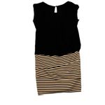 Enfocus Studio  bodycon dress size 4 black and tan stripes. Photo 1