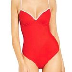 Shade & Shore New  Red and White One Piece Swimsuit Size 32B Photo 0
